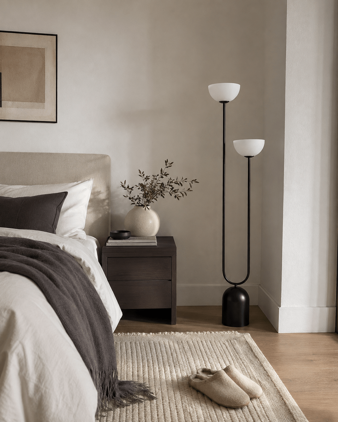 Roman | Dual-Head Arc Floor Lamp - Luma House