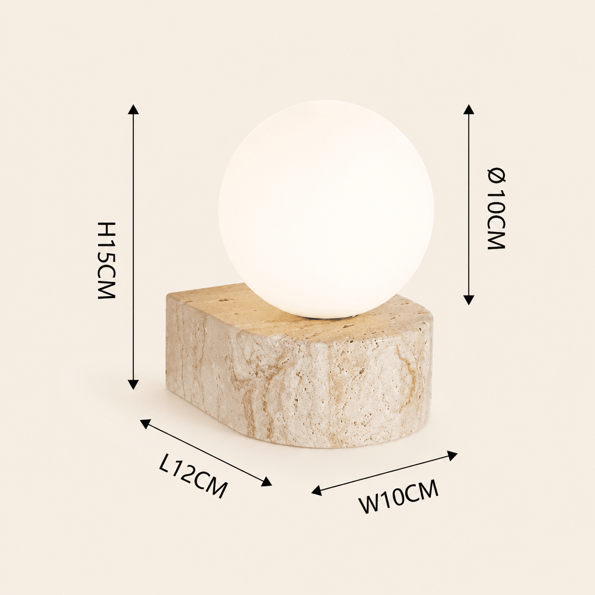 Rova | Travertine Wall Globe Sconce - Luma House