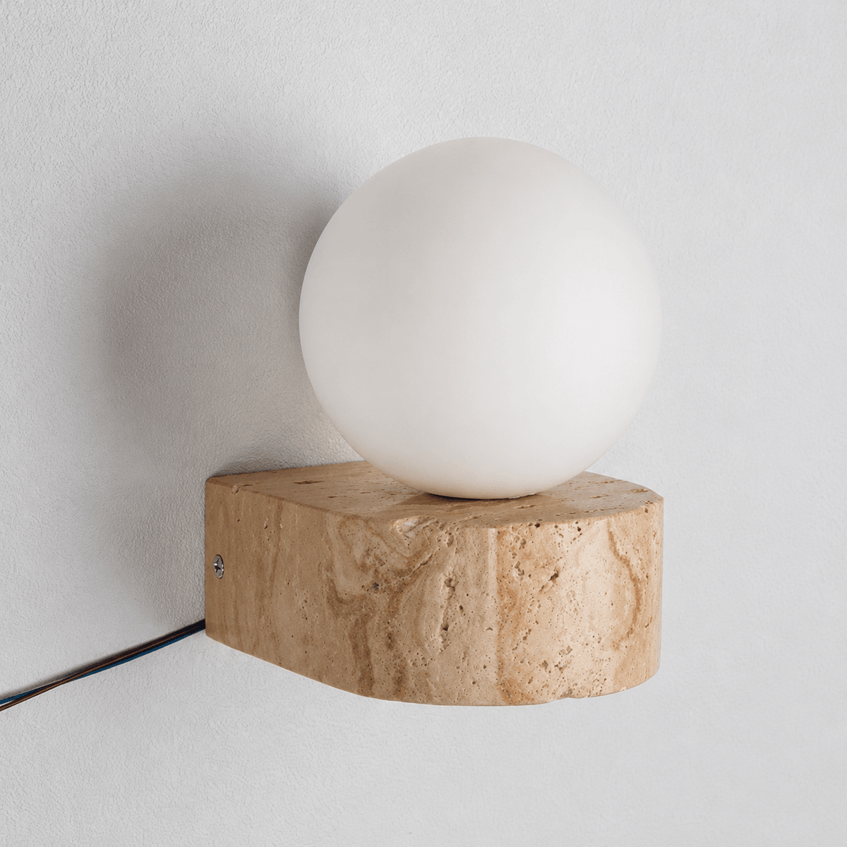 Rova | Travertine Wall Globe Sconce - Luma House