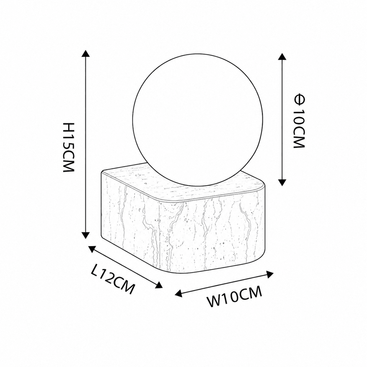 Rova | Travertine Wall Globe Sconce - Luma House