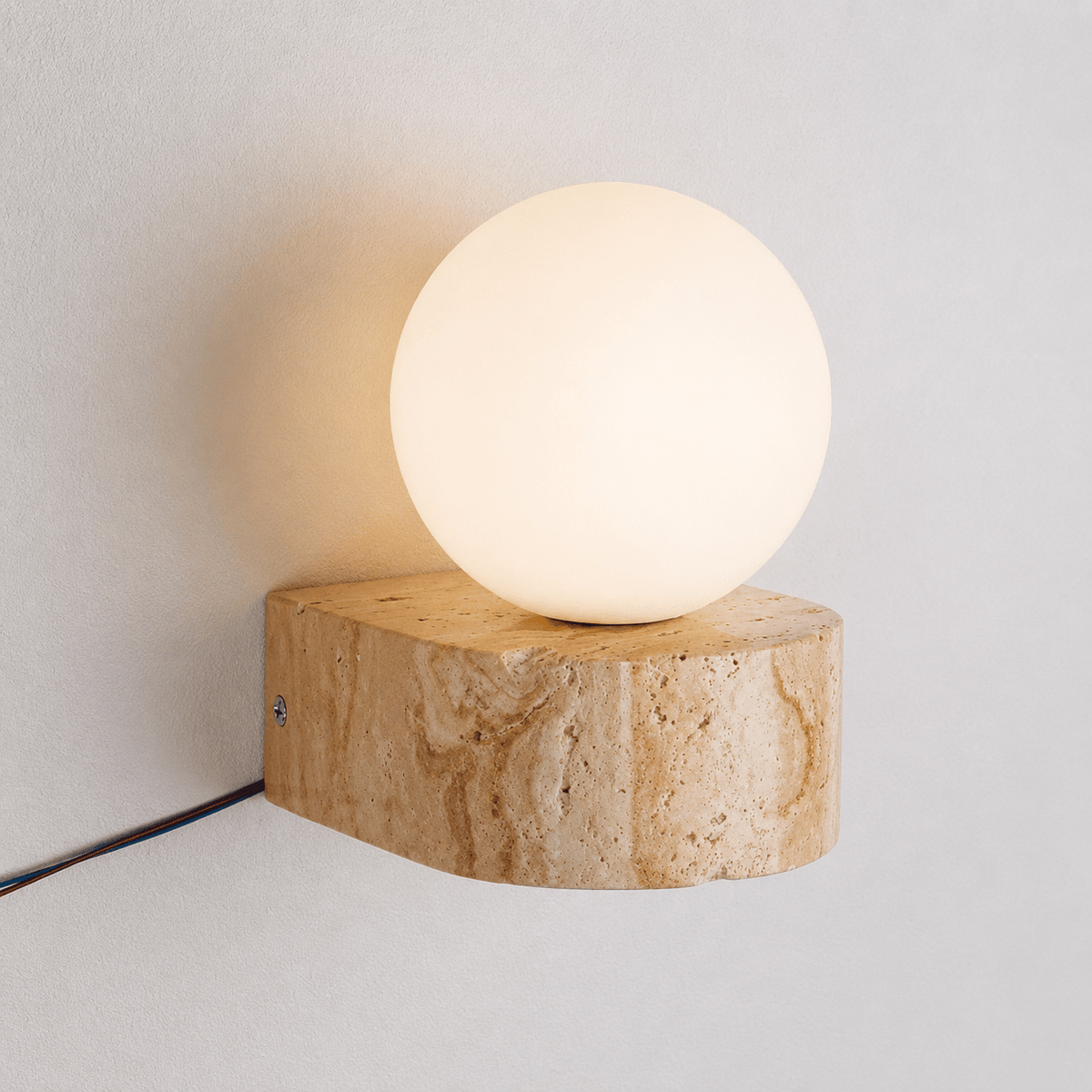 Rova | Travertine Wall Globe Sconce - Luma House