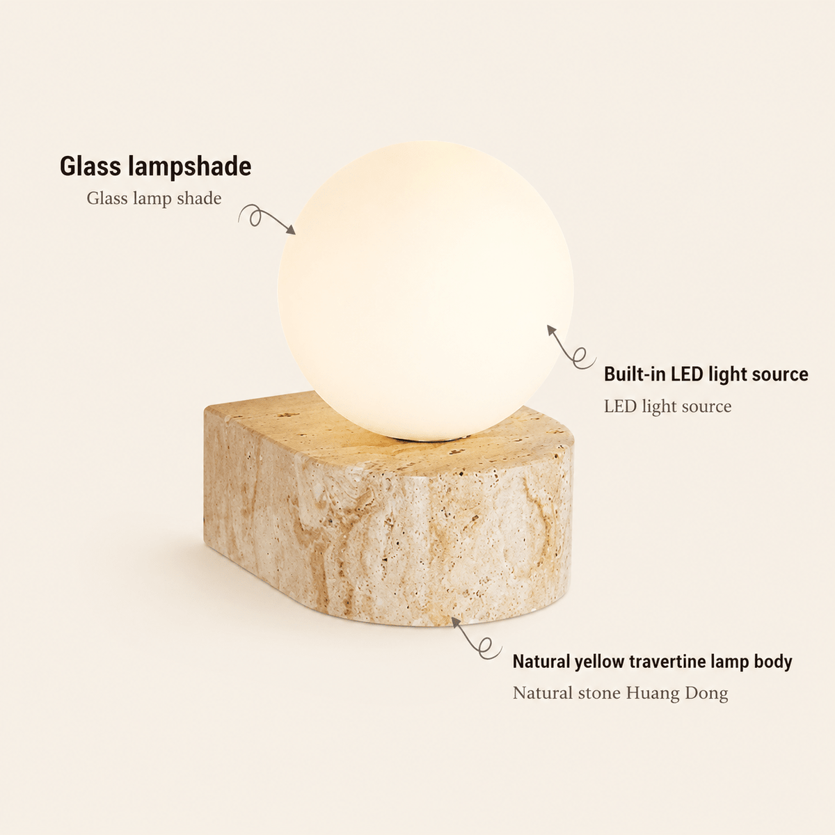 Rova | Travertine Wall Globe Sconce - Luma House