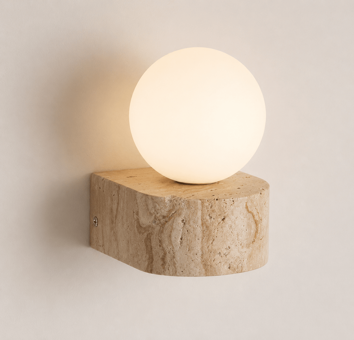Rova | Travertine Wall Globe Sconce - Luma House