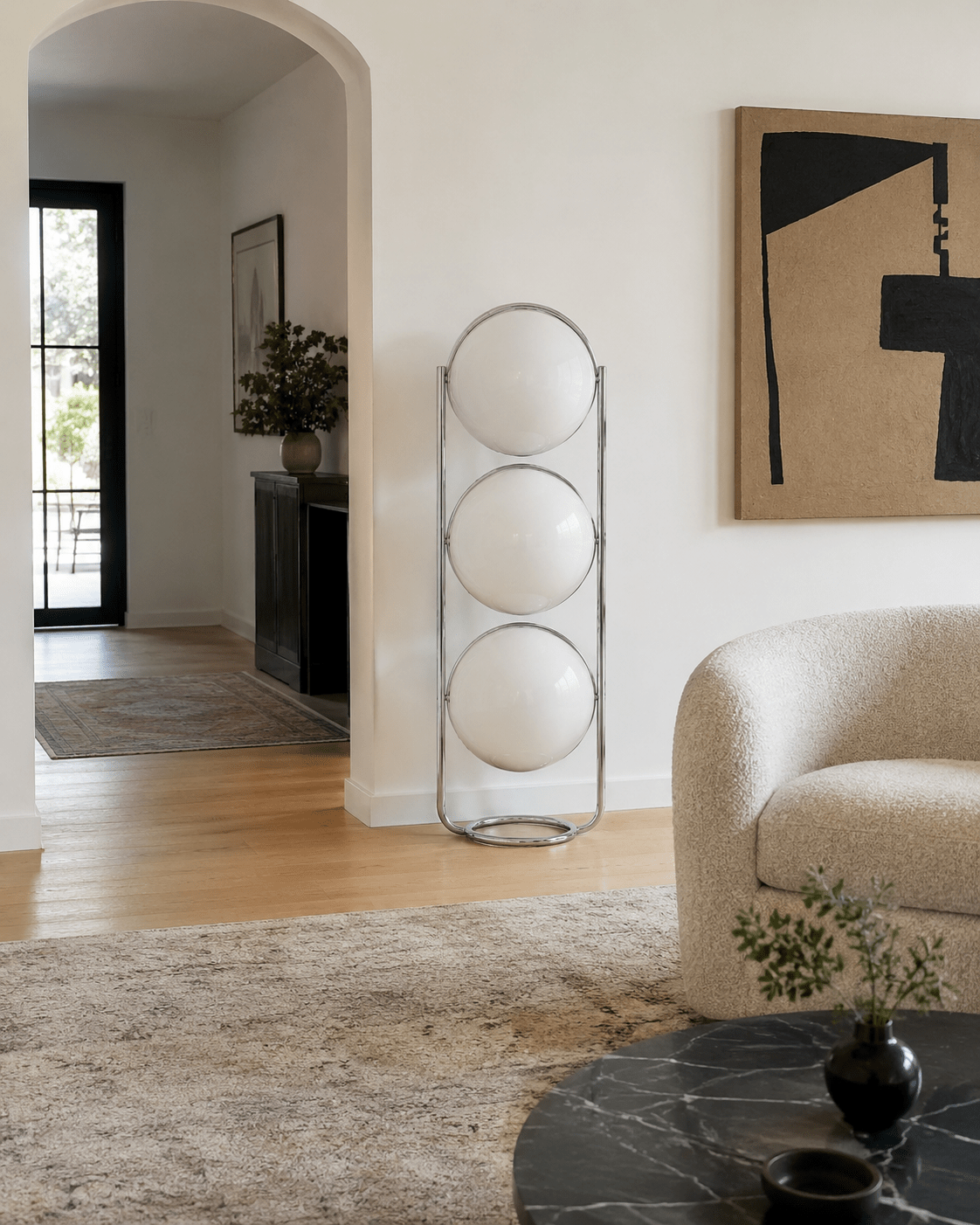 Rune | Bauhaus Acrylic Globe Floor Lamp - Luma House