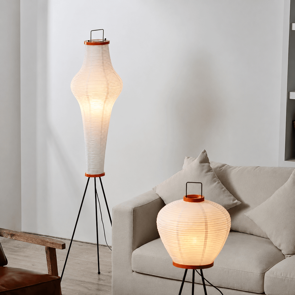 Ryo | Japanese Rice Paper Lantern Floor Lamp - Luma House