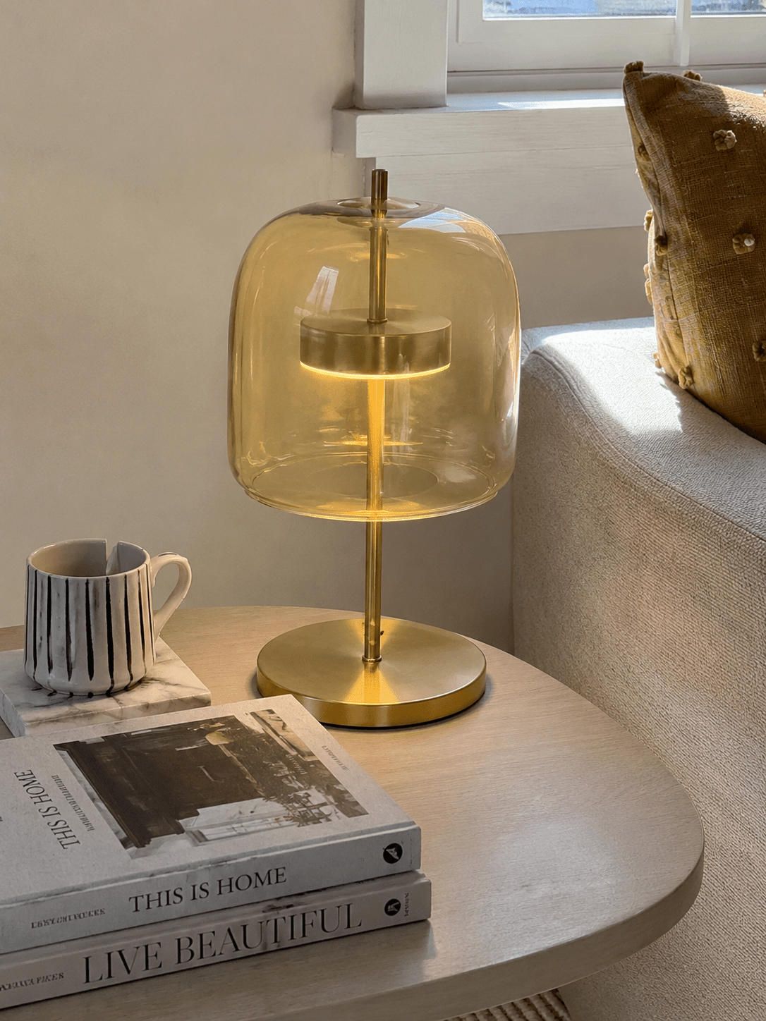 Sienna | Modern Glass Bedside Lamp - Luma House