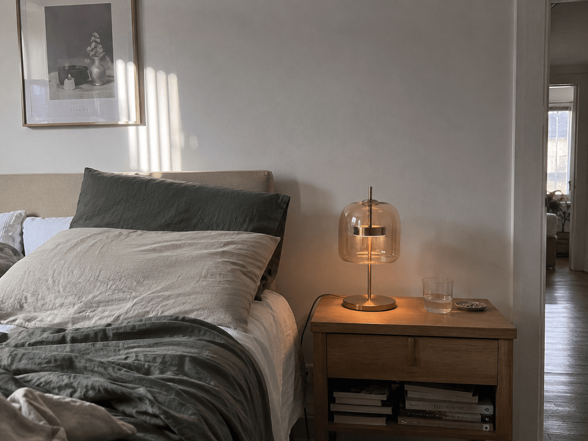 Sienna | Modern Glass Bedside Lamp - Luma House