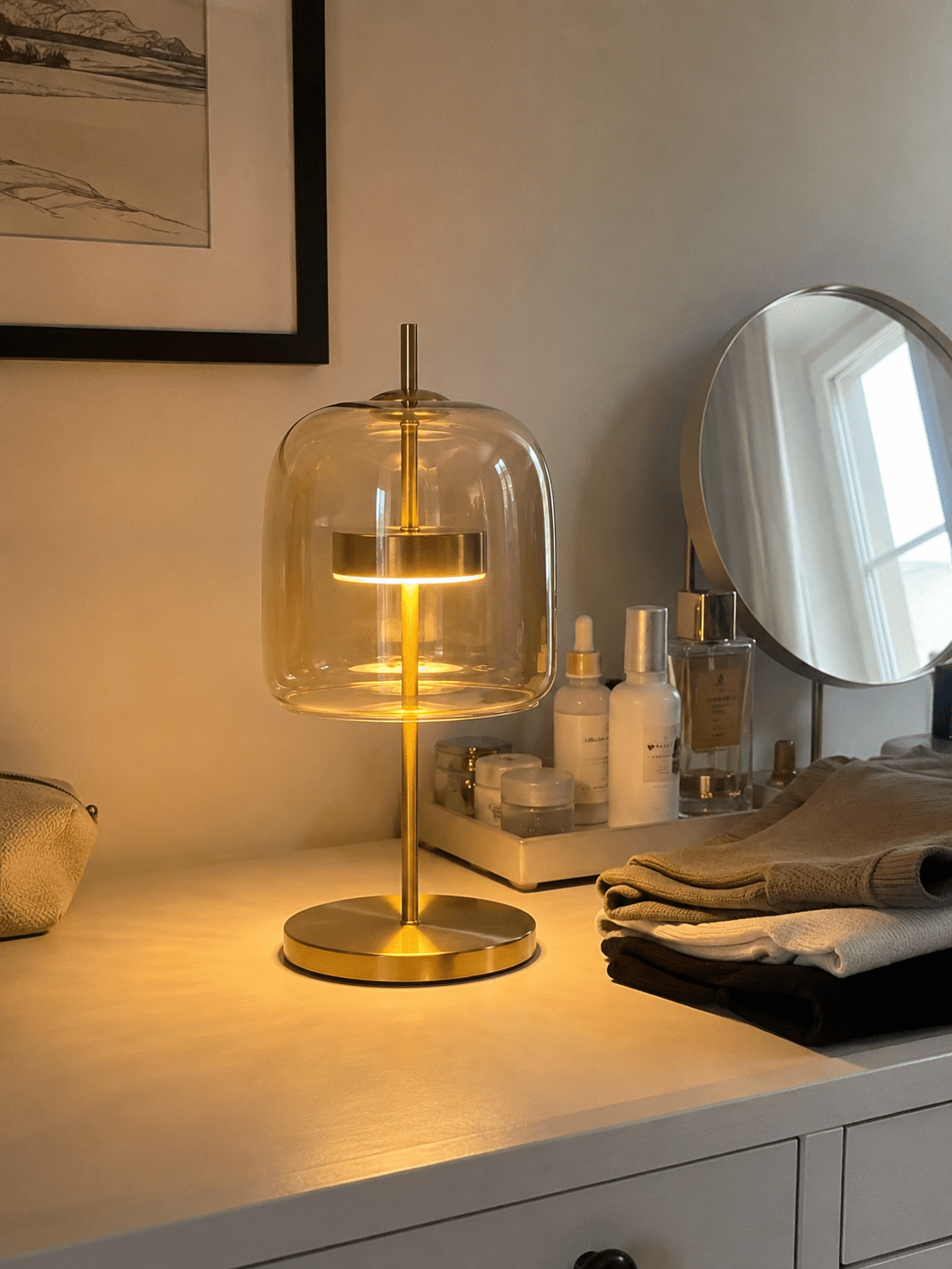 Sienna | Modern Glass Bedside Lamp - Luma House