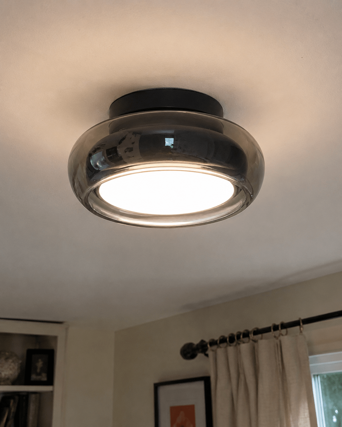 Tondo | Cognac Glass Flush Mount Ceiling Light - Luma House