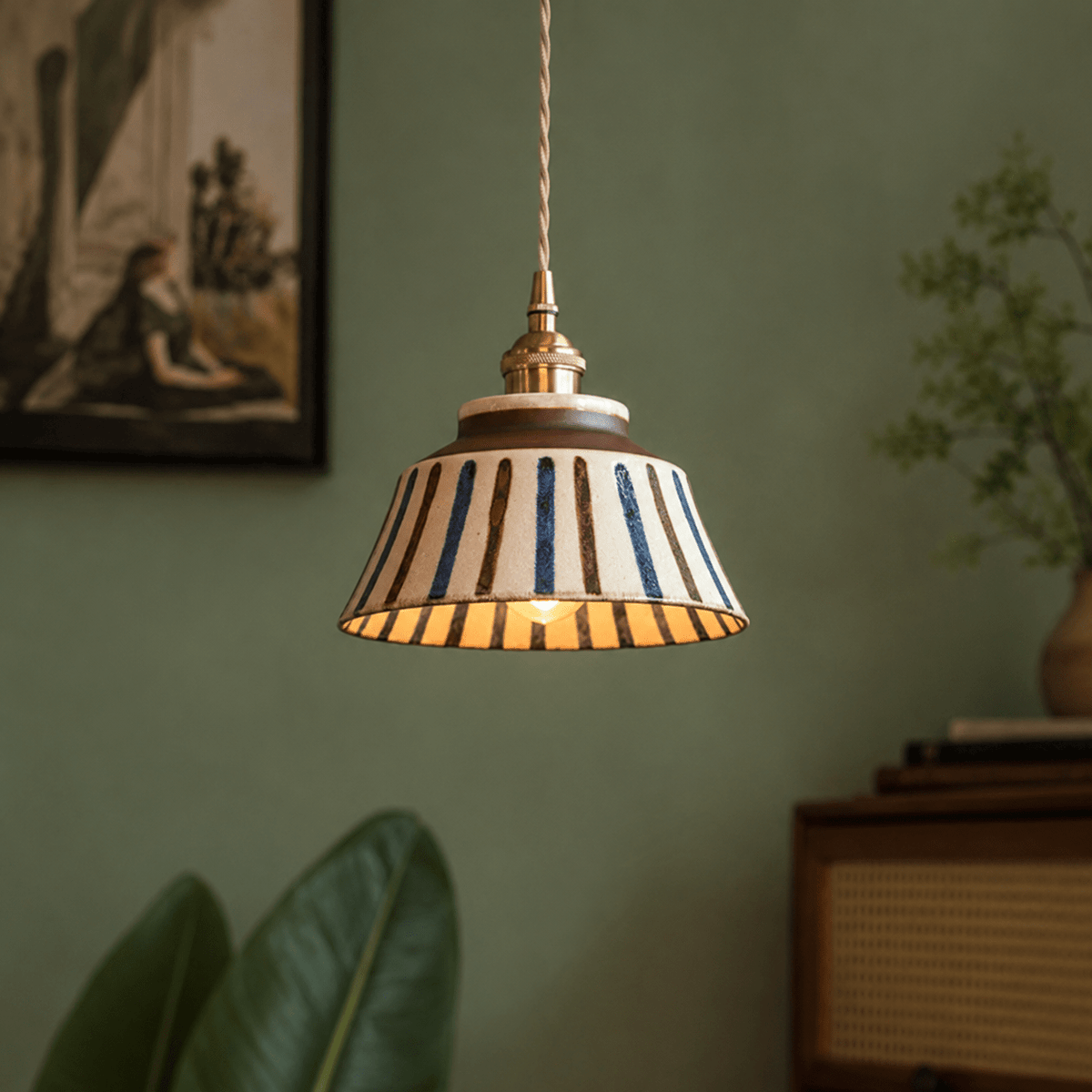 Wei | Retro Ceramic Pendant Light - Luma House