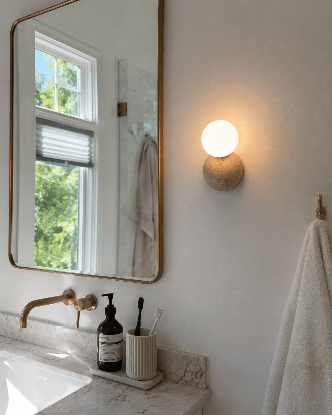 Wes | Stone Globe Wall Sconce - Luma House