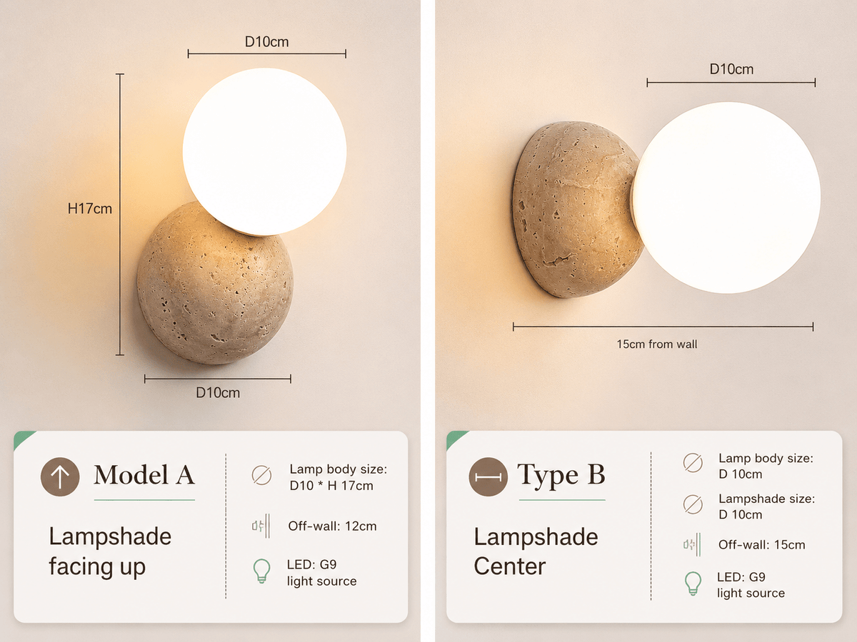 Wes | Stone Globe Wall Sconce - Luma House