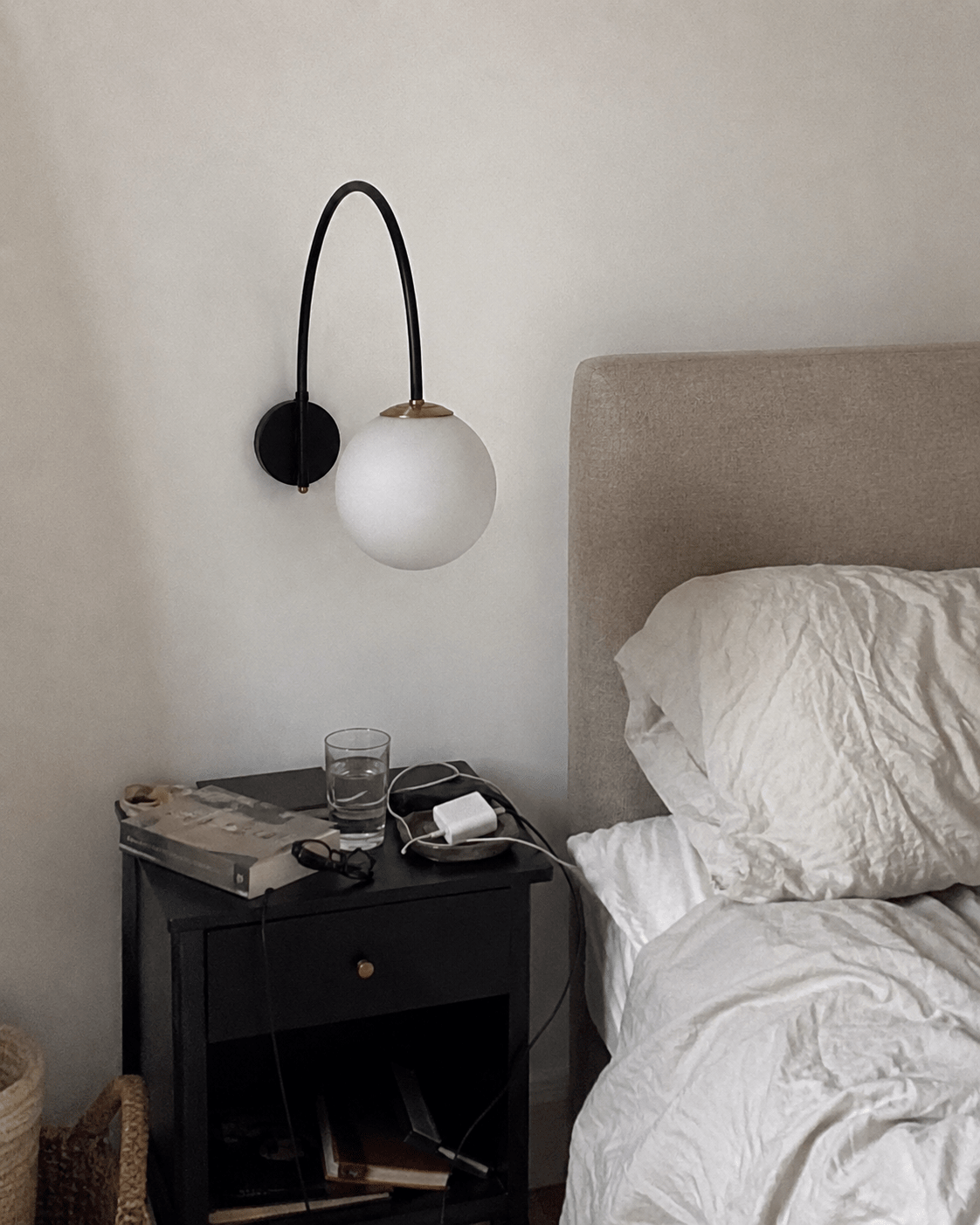 Yumi | Arc Frosted Globe Wall Sconce - Luma House