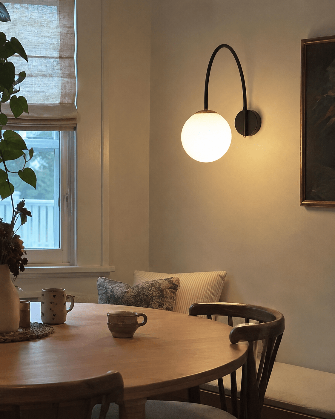 Yumi | Arc Frosted Globe Wall Sconce - Luma House