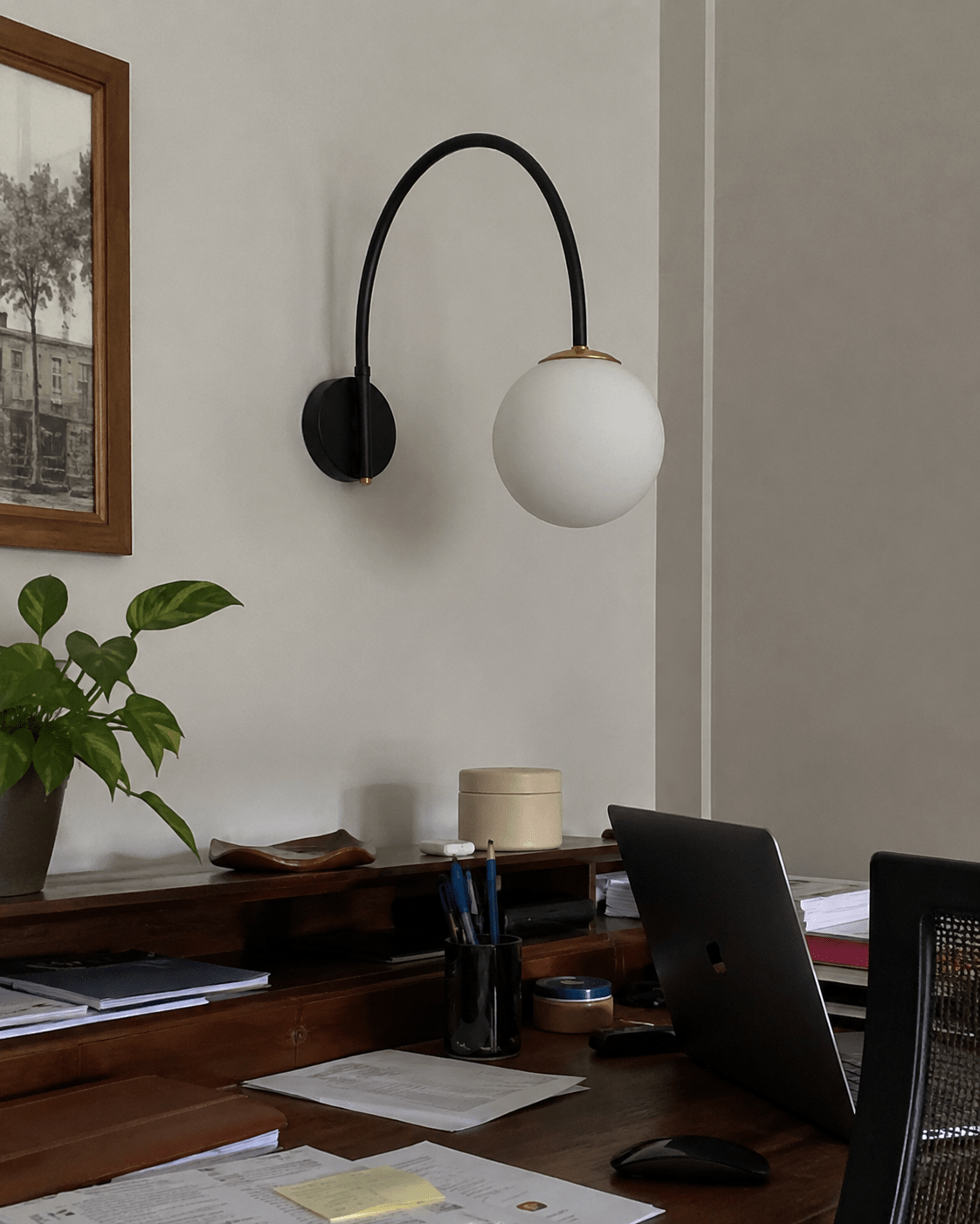 Yumi | Arc Frosted Globe Wall Sconce - Luma House