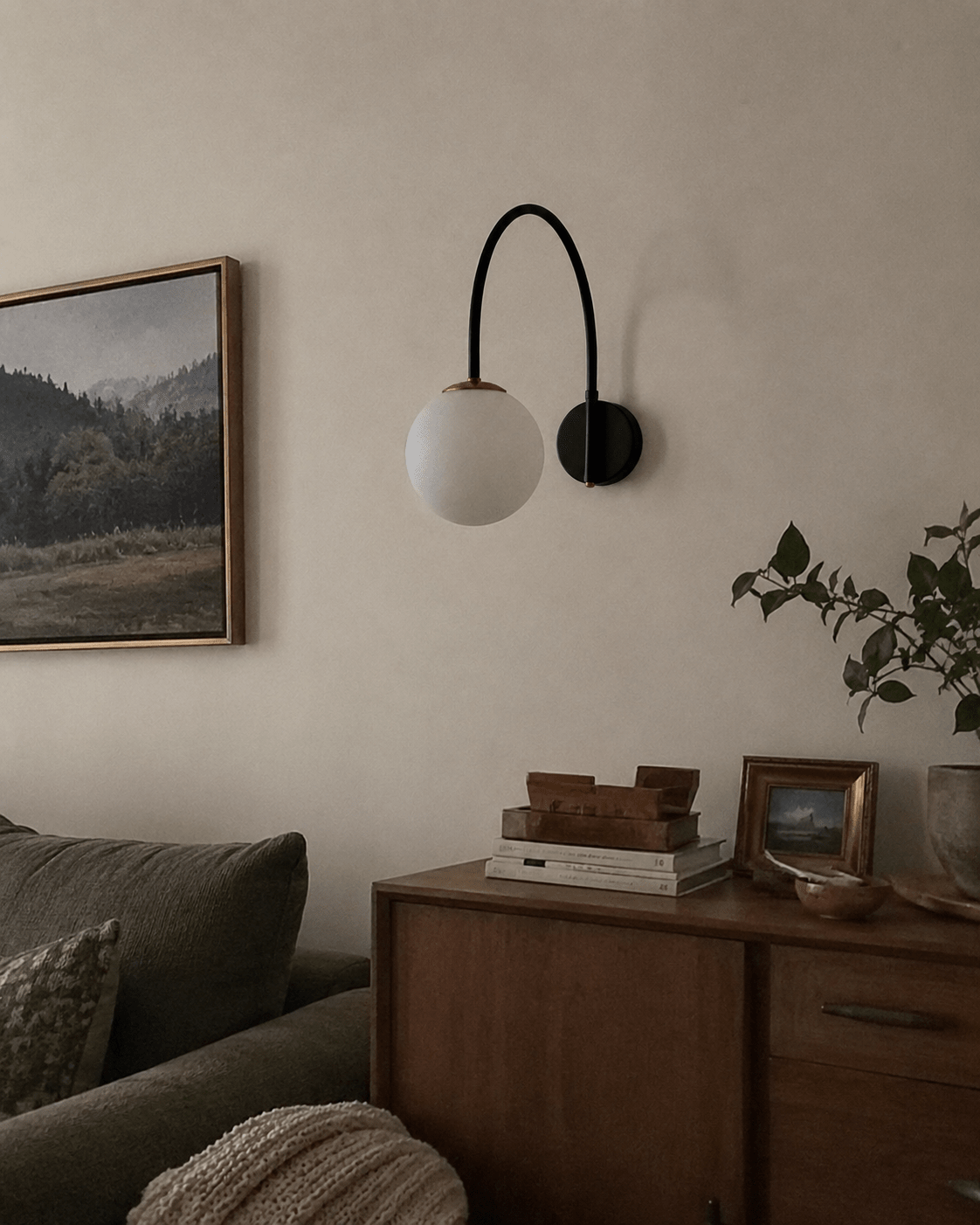 Yumi | Arc Frosted Globe Wall Sconce - Luma House