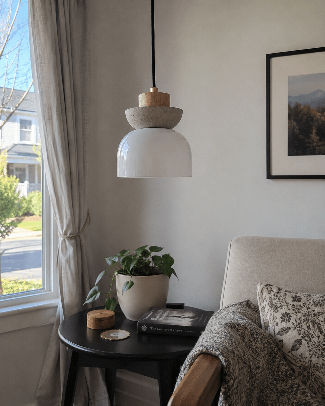 Yuto | Japanese Log Cream Mini Pendant - Luma House