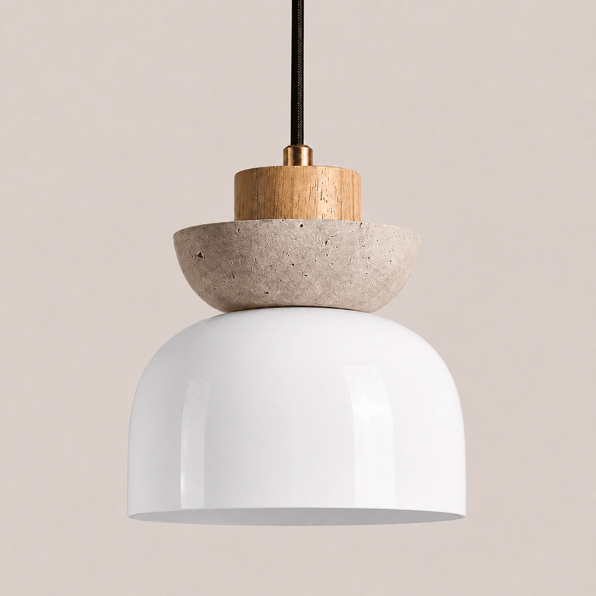 Yuto | Japanese Log Cream Mini Pendant - Luma House